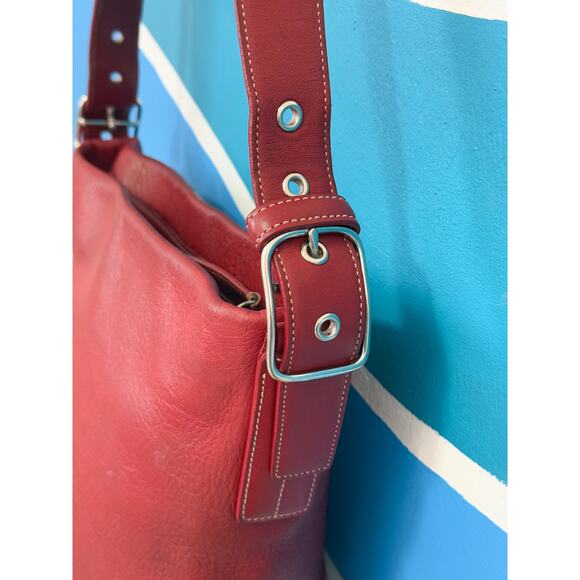 EUC Y2k Vintage Coach Red Bucket Bag Style 9186 - Picture 7 of 10